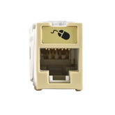 Jack UltraMAX Cat6A, UTP, Montaje híbrido en Placa de Pared (Plano y Angulado), Color Marfil, Punch Down