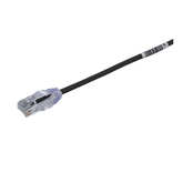 Cable de Parcheo TX6, UTP Cat6, Diámetro Reducido (28AWG), Color Negro, 0.5 m