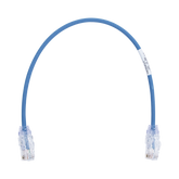 Cable de Parcheo TX6, UTP Cat6, Diámetro Reducido (28AWG), Color Azul, 1ft