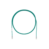 Cable de Parcheo TX6, UTP Cat6, Diámetro Reducido (28AWG), Color Verde, 1ft