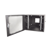 Gabinete de Pared Estándar de 19in, Abatible, de 12 UR, 762 mm de Profundidad, Color Negro