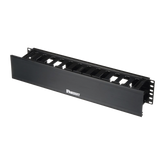 Organizador de Cables Horizontal PatchLink, Sencillo (Solo Frontal), Con Tapa Extendida, Para Rack de 19in, 2UR