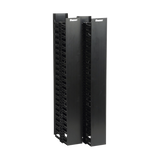 Organizador Vertical NetRunner, Doble (Frontal y Posterior), Para Rack Abierto de 45 Unidades, 4.9in de Ancho, Color Negro