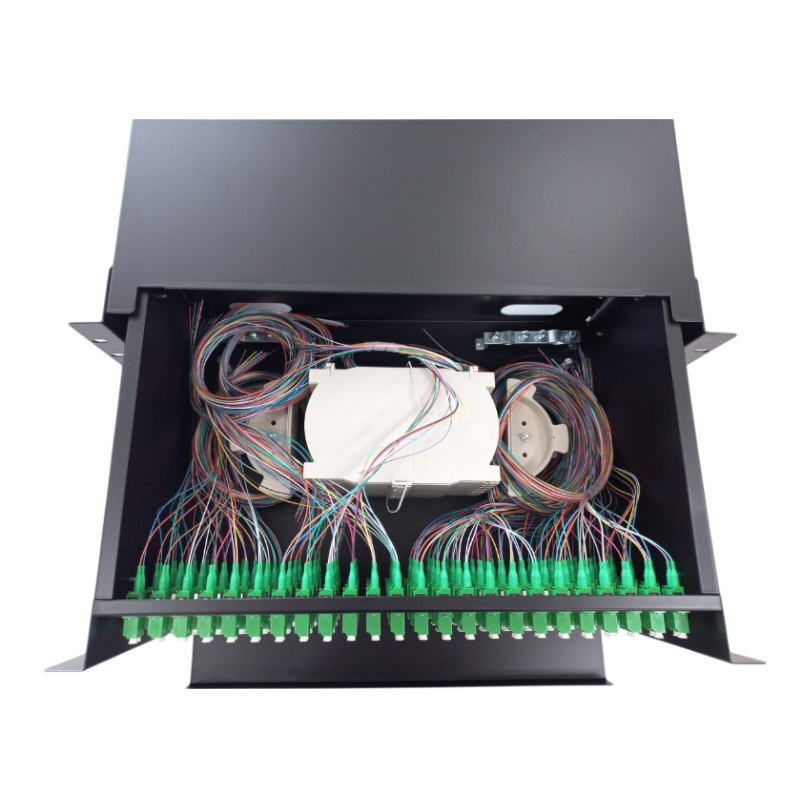 ODF Deslizable 4U con 96 Adaptadores LC DX y 192 Pigtails - Fibralink