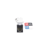 Jack Z-MAX UTP Categoría 6, Montaje híbrido en Placa de Pared (Plano y Angulado), Color Negro