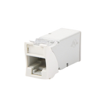 Jack Z-MAX UTP Categoría 6, Montaje híbrido en Placa de Pared (Plano y Angulado), Color Blanco
