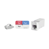 Jack Z-MAX UTP Categoría 6, Montaje híbrido en Placa de Pared (Plano y Angulado), Color Blanco