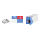 Jack Z-MAX UTP Categoría 6, Montaje híbrido en Placa de Pared (Plano y Angulado), Color Azul