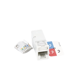 Jack Z-MAX Cat6A, UTP, Montaje híbrido en Placa de Pared (Plano y Angulado), Color Blanco, Versión Bulk (Sin Empaque Individual)