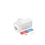 Jack Z-MAX Cat6A, UTP, Montaje híbrido en Placa de Pared (Plano y Angulado), Color Blanco, Versión Bulk (Sin Empaque Individual)