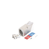 Jack Z-MAX Cat6A, Blindado, Montaje híbrido en Placa de Pared (Plano y Angulado), Color Blanco