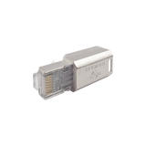 Plug RJ45 Cat6A Blindado, Terminación en Campo, Compatible con Todas las Categorías, Sin Clip Protector de Seguro