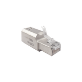 Plug RJ45 Cat6A Blindado, Terminación en Campo, Compatible con Todas las Categorías, Sin Clip Protector de Seguro