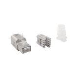 Plug RJ45 Cat6A Blindado, Terminación en Campo, Compatible con Todas las Categorías, Sin Clip Protector de Seguro