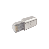 Plug RJ45 Cat6A Blindado, Terminación en Campo, Compatible con Todas las Categorías, Con Clip Protector de Seguro