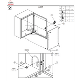 Gabinete de Acero Inoxidable 304L ASR IP66 1200x800x300 mm / 2 Cerraduras / Montaje Placa 2 mm