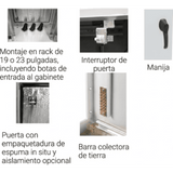 Gabinete para Exterior Tipo 4X Doble Puerta de 43 UR / Aluminio Soldado / 2134 x 762 x 1118 mm (84 x 30 x 44 in) / Exterior IP66 / Montaje Almohadilla / Gris RAL 7035