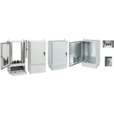 Gabinete para Exterior Tipo 4X Doble Puerta de 43 UR / Aluminio Soldado / 2134 x 762 x 1118 mm (84 x 30 x 44 in) / Exterior IP66 / Montaje Almohadilla / Gris RAL 7035