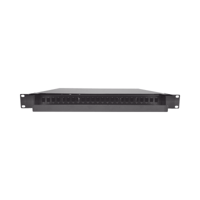 Distribuidor de Fibra Óptica deslizable vacío 19in acepta 24 adaptadores LC Duplex o LC Simplex o 24 SC Simplex 1U - Fibralink México