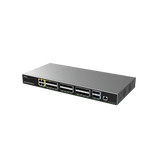 Switch de Agregación Capa 3 / 4 Puertos Gigabit Ethernet / 24 Puertos Gigabit SFP / 4 Puertos 10Gigabit SFP+ / QoS Integrada / Soporte IPv6 e IPv4 / Seguridad Avanzada / Stacking /