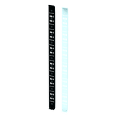 Organizador Vertical para Amarre de Cables / Acero Dulce / 2068 x 122 x 19 mm (81.4 x 4.8 x 0.75 in) / Negro Intenso RAL 9005 / Montaje sin Herramientas / Compatible con Accesorios de Gestión