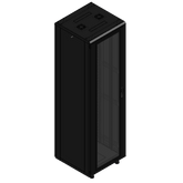 Gabinete rackeable de piso de 42U, compatible con estándar 19 pulgadas, equipado con puerta frontal de cristal para una mejor visibilidad y presentación profesional