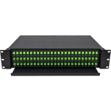 Distribuidor de Fibra Óptica (ODF) para 72 Empalmes, con 72 Acopladores SC/APC y 72 Pigtails SC/APC, para Rack de 19, 3 UR