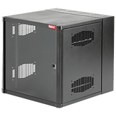 Gabinete AccessPlus de 12 UR Montaje en Pared de 19in, Rieles Numerados y Roscados #10-32, Puerta con Ventana de Seguridad, 620 mm de Ancho, 953 mm de Profundidad, Color Negro