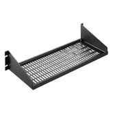 Charola para Rack 19 Pulgadas, Capacidad de Carga 34 kg, Base Ventilada, Acero Dulce Color Negro, 2 UR, Dimensiones 482x381x95 mm