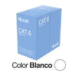 Cable de Red U/UTP Cat6 23AWG / Cumple ANSI/TIA-568.2-D / RoHS 2.0 / CPR Fca / Longitud 305 m / PVC Blanco / Resistencia a la Tracción y Compresión / Operación -20°C a 70°C