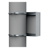 Kit de Fijación para Postes / Enclosure Pole Fixation / Acero Galvanizado / Carga Máxima 900 N / Diámetro Poste 80-250 mm (3.15-9.84 in) / 2 Perfiles + Accesorios