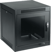 Gabinete SOHO para Oficinas Pequeñas y Home Office, 700 x 600 x 900 mm, Acero Negro, 11U, Ruedas, Sistema de Enfriamiento Pasivo, Puertas con Cerradura, Paneles Laterales Extraíbles