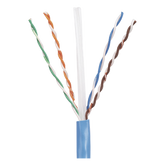 Bobina de Cable UTP 305 Metros (1000 Pies) de Cobre, PanNet, Azul, Categoría 5e (24 AWG), Riser (CMR), de 4 Pares