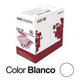 Bobina de Cable UTP 305 Metros (1000 Pies) / Cat5E (24 AWG) / Color Blanco / PVC (CM) / Uso en Interior / 100% Cobre / Aplicaciones de CCTV y Redes de Datos