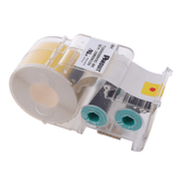 Casete de Etiquetas de Vinilo de Cinta Continua, Color Negro Sobre Amarillo, Uso Interior/Exterior, 25.4 mm de Ancho x 7.6 Metros de largo