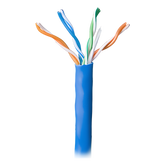 Bobina de 305 Metros (1000 Pies) Cable Par Trenzado Nivel 5 (CAT 5e) / CMR / Color Azul / 4 Pares de Conductores Sólidos de Cobre AWG 24 / Para Aplicaciones de CCTV, Redes de Datos, IP Megapixel, Control RS485