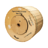 Carrete de 4 Km Fibra Óptica Aerea Figura 8 G.652D, Monomodo de 12 Hilos, Exterior, Span 120 Antirroedor Armada