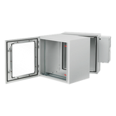 Gabinete Rack / 12U / Tipo 4 IP55 / Bisagra Doble / Ventana Vidrio / Aire Acondicionado / Montaje Pared / 600x612x710 mm (23.6x24.1x28 in) / Acero
