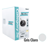 Bobina de Cable UTP 305 Metros (1000 Pies) de Cobre, NetKey, Gris Claro, Categoría 5e (24 AWG), PVC (CM), de 4 Pares