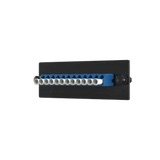 Placa Acopladora de Fibra Óptica FAP, Con 12 Conectores LC Simplex (12 Fibras), Para Fibra Monomodo OS1/OS2, Color Azul