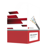 Bobina de Cable de UTP de 4 Pares Cat5e de 305 Metros (1000 Pies), 100% Cobre, LDPE Resistente a Rayos UV, Color Negro, 24 AWG, Uso en Exterior, Para Aplicaciones de Voz, Datos y Video