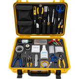Kit de Terminación de Fibra Óptica / 28 Herramientas y Accesorios / Estuche Portátil Rugerizado / Preparación, Empalme y Limpieza