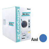 Bobina de Cable UTP 305 Metros (1000 Pies) de Cobre, NetKey, Azul, Categoría 5e (24 AWG), PVC (CM), de 4 Pares