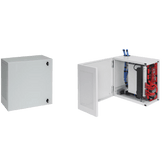 Gabinete de Montaje en Pared L-Box, 1219 x 610 x 313 mm, de Acero, 12 UR, Color Gris