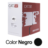 Bobina de Cable UTP 305 Metros (1000 Pies) / Cat 5E (24 AWG) / Color Negro / PE / Uso en Exterior / 100% Cobre / Aplicaciones de CCTV, Redes de Datos y Enlaces Inalámbricos