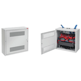 Gabinete Rack Horizontal D-Box, 4U, Acero Gris Claro RAL 7035, 48.00 x 24.00 x 8.00 pulgadas, Puerta Reversible 120°, Montaje Minorista, Sistema de Cierre, Ventilación y Cableado Integrado