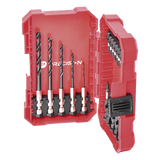 Juego de Puntas y Brocas / 18 Piezas / Entrada Hexagonal 1/4" / PH, Torx, Cuadradas / Brocas 2-6 mm / Estuche Organizador