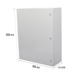 Gabinete de Acero IP66 Uso en Intemperie (800 x 1000 x 300 mm) con Placa Trasera Interior Metálica y Compuerta Inferior Atornillable (Incluye Chapas y Llaves T).