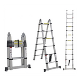 Escalera Telescópica / Aluminio / Tipo Tijera / 3.8 m (12.5 ft) / 150 kg / Plegable