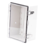 Gabinete Plástico ABS / IP66 / Puerta Transparente Policarbonato / 190 x 290 x 140 mm / Cierre Broche Inoxidable / Compatible Candado Perno 5 mm